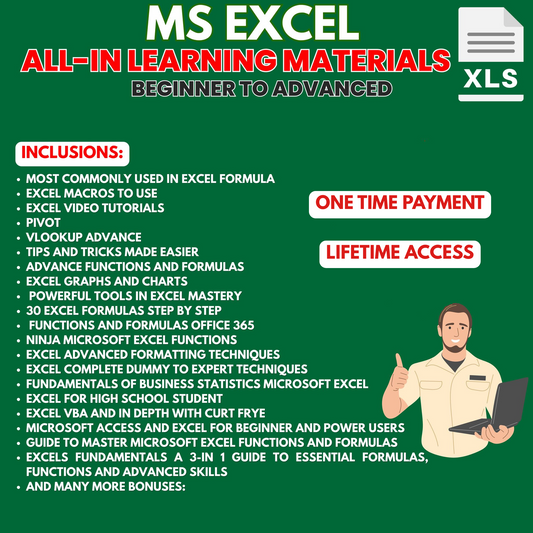 MS EXCEL ALL-IN LEARNING MATERIALS